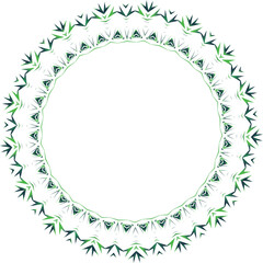 Beautiful round frame with a pattern. Vector file for designs.