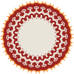 Beautiful round frame with a pattern. Vector file for designs.