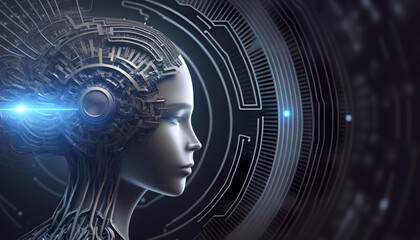 Obraz premium Artifical intelligence and Machine Learning (AI and ML) Robotic Technology Conceptual