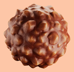 Delicious Chocolate and Nuts Balls. 3d illustration. Isolated on background. Snack food. 