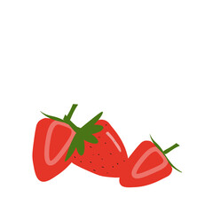 Strawberry vector illustration isolated on white background. Flat style.