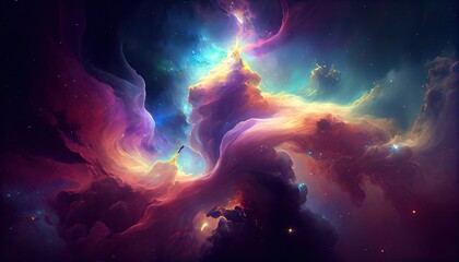 Obraz na płótnie Canvas Galactic Space Nebula - generative ai