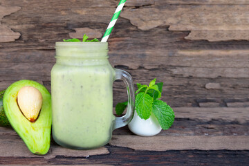 Avocado fresh cocktail smoothies fruit juice beverage healthy the taste yummy in glass drink...