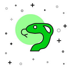 Naklejka premium Filled outline Snake icon isolated on white background. Vector