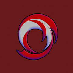 Red&White Circle icon on red background