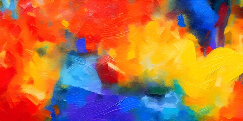 Abstract colorful oil painting on canvas bright colors Generative AI