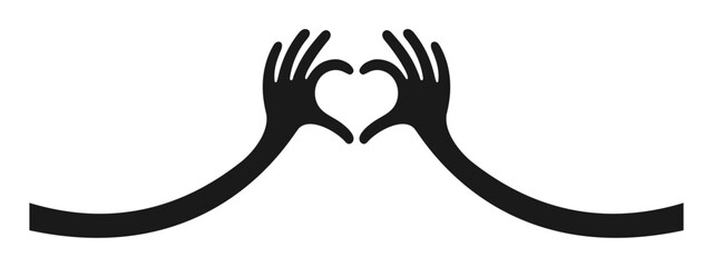 Fototapeta premium Hands in the shape of a heart. Vector illustration