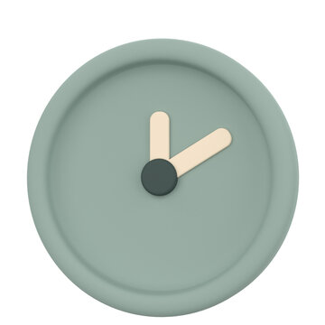 3D wall clock for home furnishings. Object on a transparent background