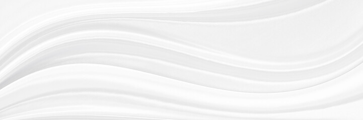 White gray satin texture that is white silver fabric silk panorama background with beautiful soft blur pattern natural.