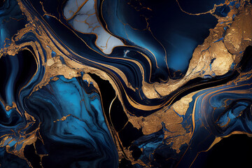 Gold and Blue marble background . luxury pattern design for wedding invitation, cards, wallpaper and packaging design.