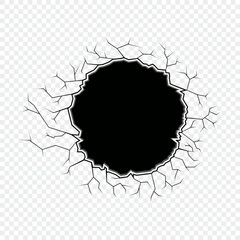 monochrome illustrations of holes and cracks for backgrounds