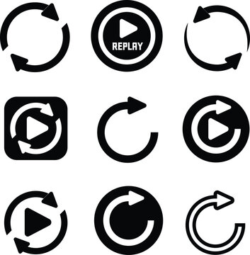 Replay Icon Vector Art Stock.