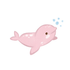 Jumping blue dolphin watercolor