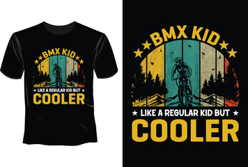 BMX kid like a regular kid but cooler, BMX Bike T-Shirt Design