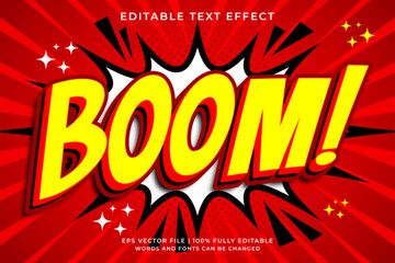 Comic boom editable text effect pop art style