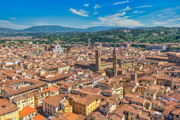 Fototapeta na wymiar Florence Italy, high angle view city skyline at Florence old town, Tuscany Italy