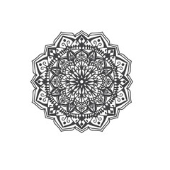 Circular pattern in mandala shape for Henna, Mehndi, tattoo, decoration. Decorative ornament in ethnic oriental style. Coloring book page.