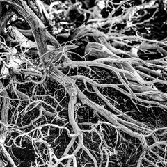 Black and White Tangle of Branches