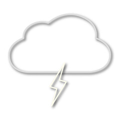illustrazione con sagoma di nuvola e saetta su sfondo trasparente