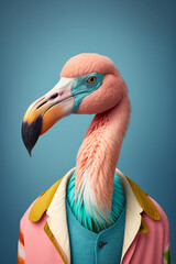 pink flamingo portrait
