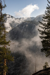 Clouds Turn to Fog as they Waft Through a Canyon in Sequoia