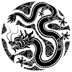 Happy chinese new year 2024 the dragon zodiac sign with flower,lantern,asian elements gold paper cut style on color background. ( Translation : happy new year 2024 year of the dragon ).