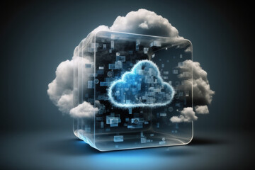 Cloud computing technology concept. Generative AI.