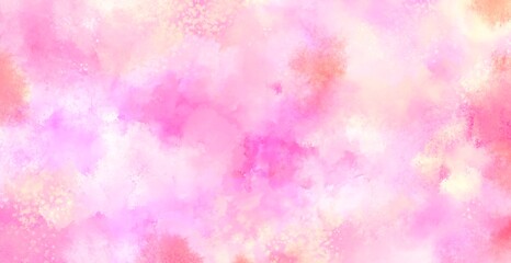 春の水彩背景 花のようなイメージ アブストラクト 横長