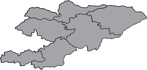 Obraz premium doodle freehand drawing of kyrgyzstan map.