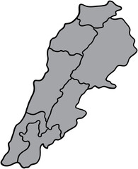 doodle freehand drawing of lebanon map.