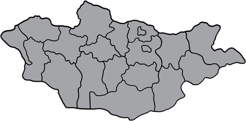 doodle freehand drawing of mongolia map.