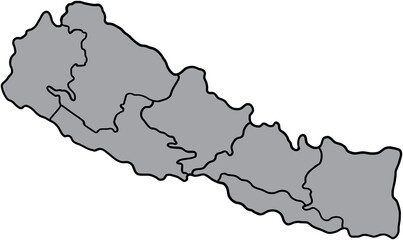 doodle freehand drawing of nepal map.