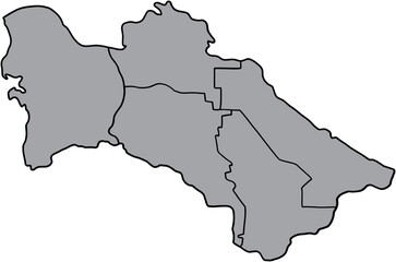 doodle freehand drawing of turkmenistan map.
