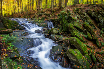 Szepit Waterfall in the Bieszczady Mountains
