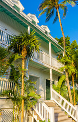 Fototapeta na wymiar Tropical Colored Example of Caribbean Architecture ,Key West, Florida, USA