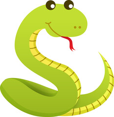 Snake . Cute cartoon character .