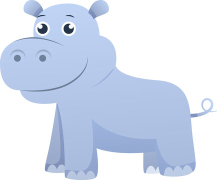 Hippopotamus . Cute cartoon character .
