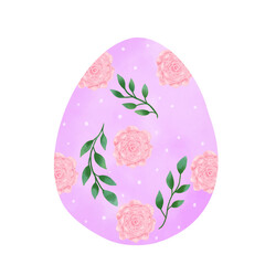 easter egg with flowers