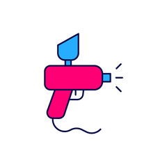 Filled outline Paint spray gun icon isolated on white background. Vector