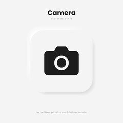 3d Camera icon symbol push button. Photograph sign. Photo icon. Cam sign. Take a picture symbol for mobile app, website, UI UX
