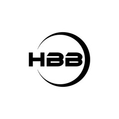 HBB letter logo design with white background in illustrator, cube logo, vector logo, modern alphabet font overlap style. calligraphy designs for logo, Poster, Invitation, etc.