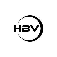 HBV letter logo design with white background in illustrator, cube logo, vector logo, modern alphabet font overlap style. calligraphy designs for logo, Poster, Invitation, etc.