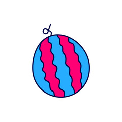 Filled outline Watermelon icon isolated on white background. Vector