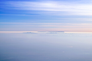 Scenery mist from the top of mountain in  the morning.