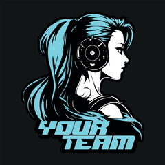 a girl's esports games logo © Yan