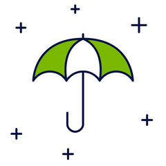 Filled outline Umbrella icon isolated on white background. Insurance concept. Waterproof icon. Protection, safety, security concept. Vector