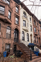 Brooklyn typical facades & row houses in an iconic neighborhood of Brooklyn. Park Slope, New York