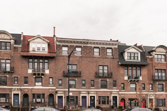 Brooklyn typical facades & row houses in an iconic neighborhood of Brooklyn. Park Slope, New York