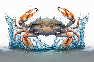 crab in white background - obrazy, fototapety, plakaty