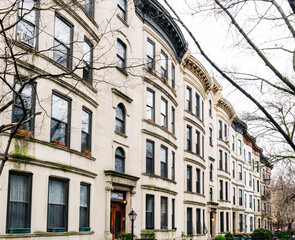 Brooklyn typical facades & row houses in an iconic neighborhood of Brooklyn. Park Slope, New York